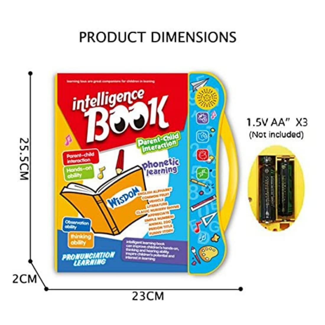 NHR Kids Intelligence English Letters & Words Learning Sound Book - Fun Educational Toys, Activities With Numbers, Shapes, Animals Phonetic Learning for Toddlers (E-Book, Multicolor) - Image 2
