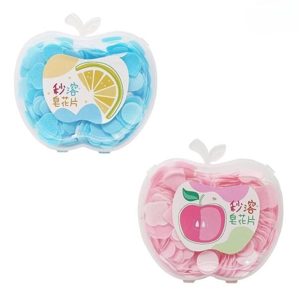 Paper Soap Strips for Travel Travelling Essentials for Kids, Men & Women Dissolvable Soap Sheets for Hand Wash Portable Flower Tube Petals Apple Shape Bottle Paper Soap(pack of 2) - Image 3