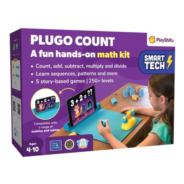 PlayShifu Plugo Count AR-Powered Math STEM Toy with Numbers and Arithmetic Operators for Kids - 250+ Story-Based Interactive Math Challenges Fun Learning, Interactive Game (4-10 Years)