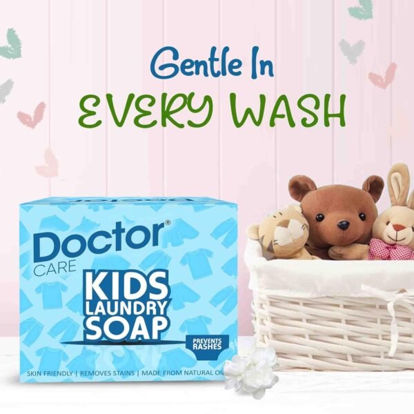 Doctor Care Kids-Baby Laundry Soap | Natural for Baby Clothes | No Harmful Chemicals | Skin Friendly Organic Washing Soap | Specially for Nappies,Mainly for Sensitive Skin 150 gm x 6 (Pack of 2) - Image 2