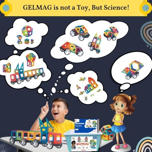 Samip Magnetic Tiles for Kids | Magnetic Building Blocks for Kids 3-8 Years | Constructing & Creative Learning Educational Brain Toys | STEM Learning Kit Magnetic Toys (30Pcs), Multicolor - Image 2