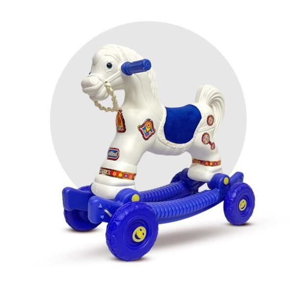 Baby Horse Rider for Kids 1-3 Years Birthday Horse Rider Horse 2-in-1 Rocker/Ride-On Toy for Kids Chetak Ride on & Wagons - Blue White