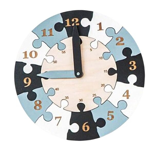 bnf® Wooden Clock Learning Puzzle with Numbers for Girls Boys Baby Children Blue Baby | Toys for Baby | Developmental Baby Toys - Image 6