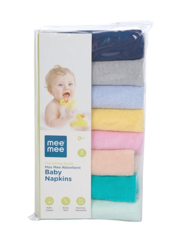 Mee Mee Kids Soft Mini Baby face Napkin | Multi Colour Hanky for Kids (Pack of 8) - Image 3