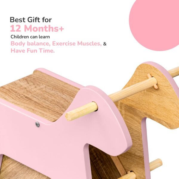 Rocking Horse, a Ride-on Toy for Kids Aged 1-5 Years (Pink) - Image 4