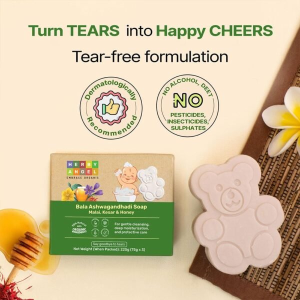 Baby Care Soap - Natural Soap for Babies, Baby Soaps For Bath, Gently Cleans & Moisturizes for Soft, Baby Skin Care, For Sensitive Skin, Baby Soap, Kids with Tear-Free Formula (75gm) - Image 2