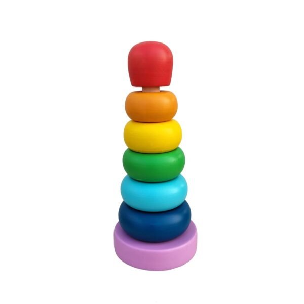 Wooden Rainbow Stacking Toy for Kids - (1 Year+) - Montessori Toys for Toddlers 1-3 Years Old and Up - Multicolor - Pack of 1 - Develop Fine Motor Skills - Image 6