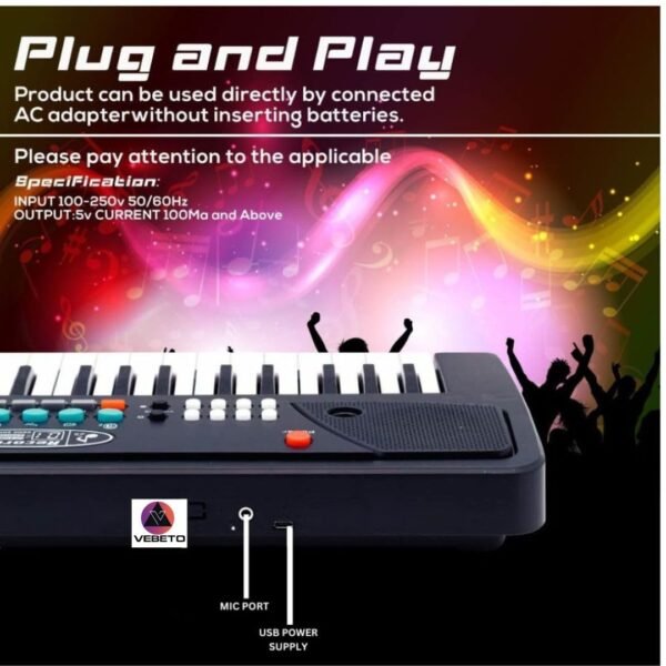 Kids Piano with Mic (1 Year Warranty) 37 Keys 8 Rhythms 8 Tones 6 Demos Portable Electronic Keyboard Toy Beginners Educational Songs Recording Musical Toys Age 2 3 4 5 Years Boys Girls - Image 5