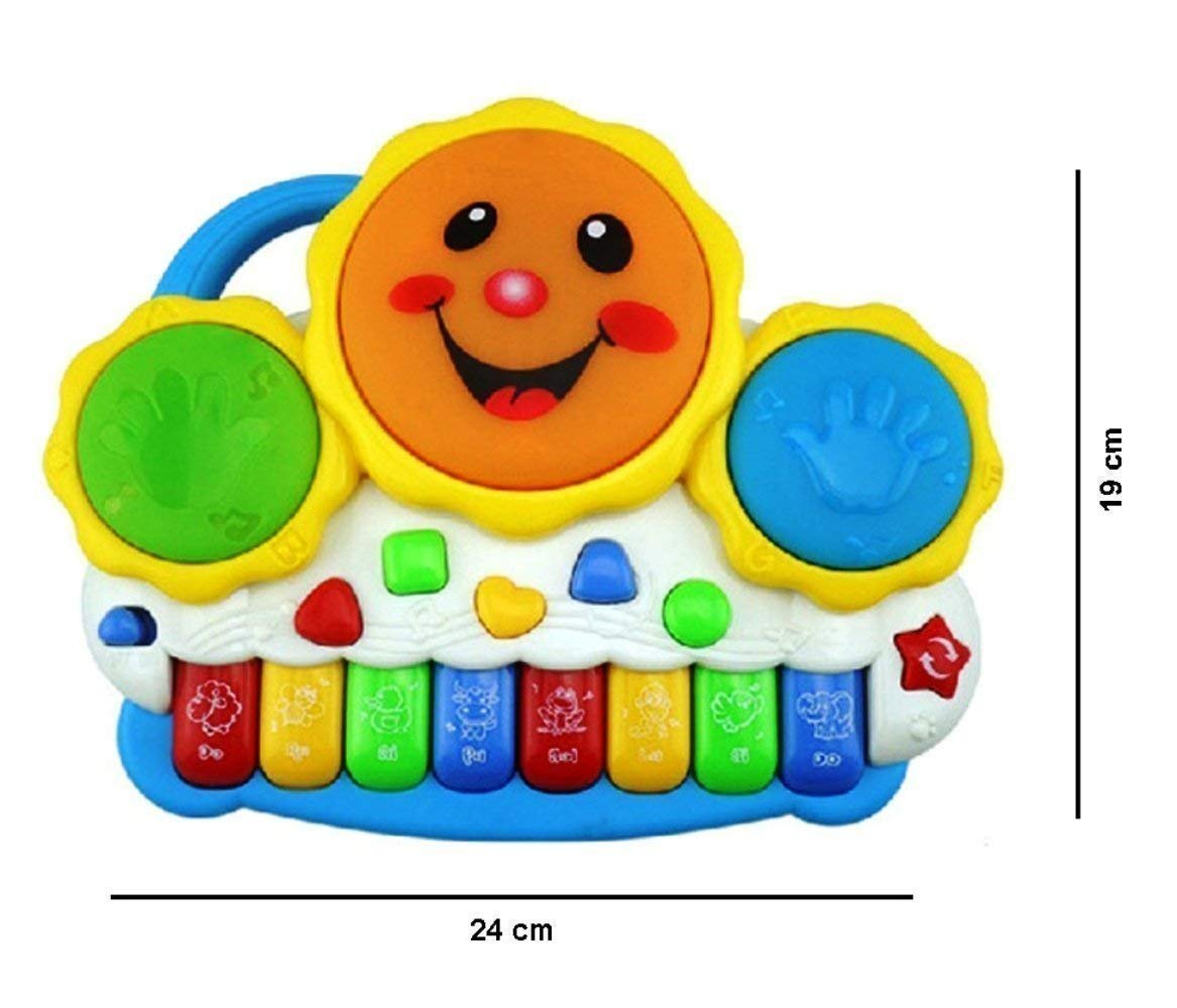 Prime Deals Drum Keyboard Musical Plastic Toys with Flashing Lights - Animal Sounds and Songs, Multi Color - Image 6