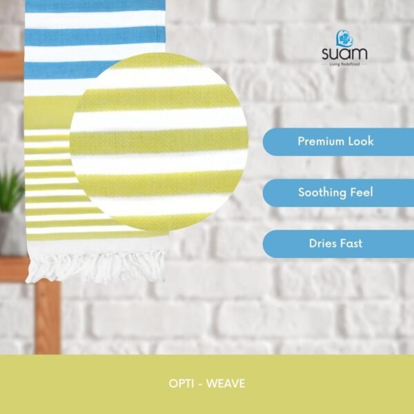 Suam Suntails Lightweight 100% Cotton Bath Towel | Beach, Pool, Travel, Spa & Yoga, Daily Use | Quick Absorption (Yellow - Lite Blue & Blue - Red, Suntails Towel, Cotton, Standard, 2, AF-BT) - Image 6