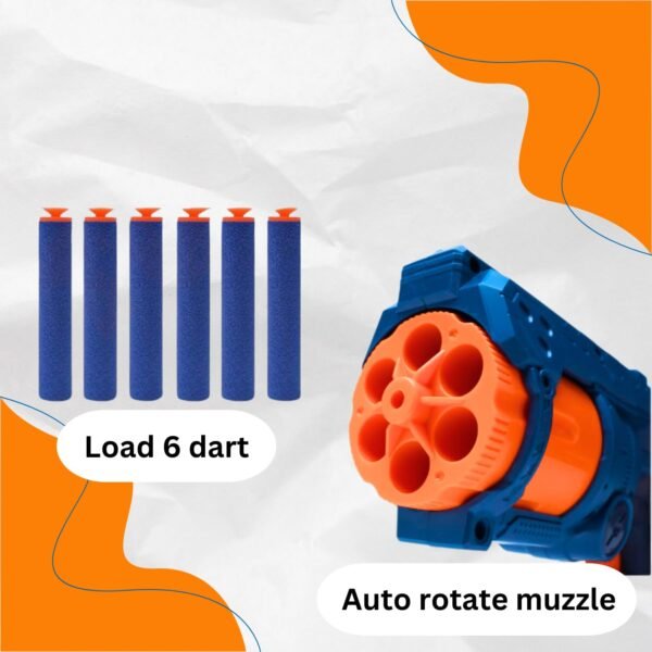 Soft Bullet Gun Toy with 12 Safe Soft Foam Bullets, Fun Target Shooting Battle Fight Game for Kids Boys Automatic Chamber Revolution,Multicolor - Image 3