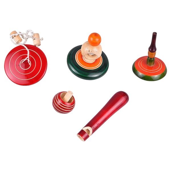 Wooden Bird Whistle Toy, Spinner & Spinning Tops for Kids N (2 Year+) - Set of 5 pcs Discover Sounds - Image 5