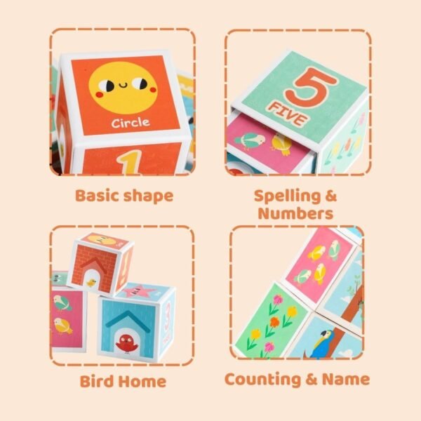 Cots and Cuddles 5 Layer Stacking & Nesting Cubes | Montessori Baby Stacking Toy | Educational & Learning Blocks for Toddlers | Compact & Travel-Friendly | Gift for 1-2 Year Old Boys & Girls - Image 3