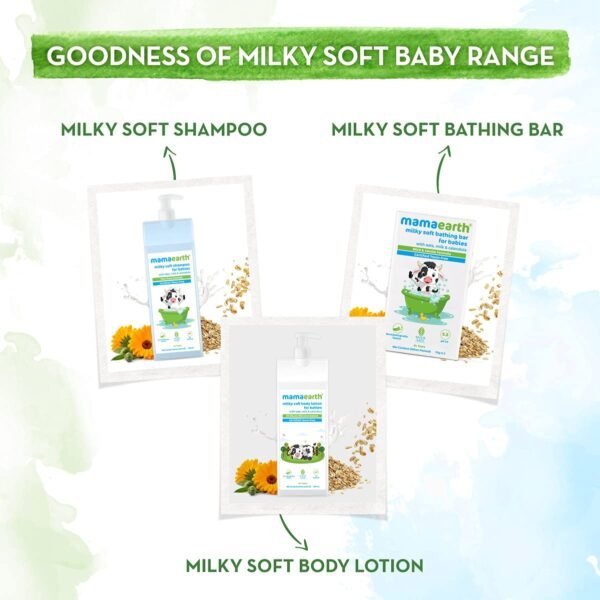 Mamaearth Milky Soft Bathing Bar For Babies - 75 g x 2 | Infused with Oats, Milk and Calendula | Gently Cleanses Skin, Keeps Skin Soft & Smooth, Mild & Gentle Formula, Dermatologically Tested - Image 6