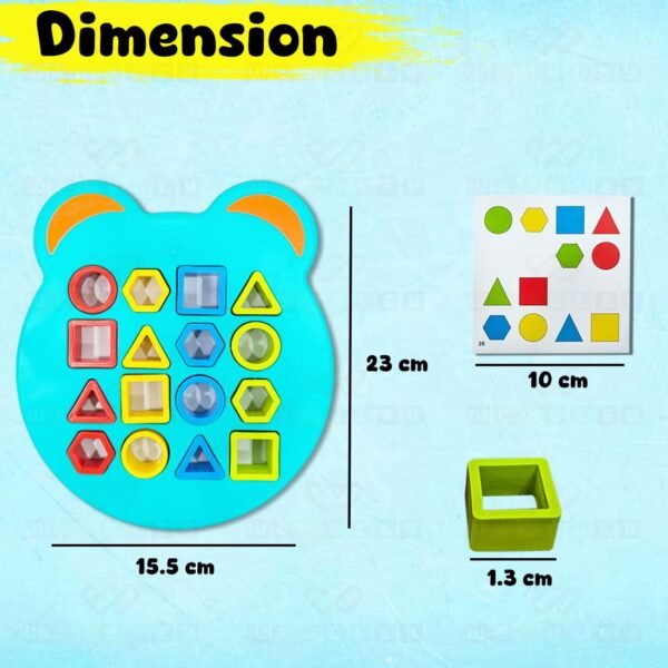 Wembley Kids Montessori Geometric Shape Sorter Puzzle Game | Learning Colour Logic Game for Toddlers Activity | Brain Teaser Educational Toy for 2-5 Years Boys and Girls Travel Toy & Birthday Gift - Image 3