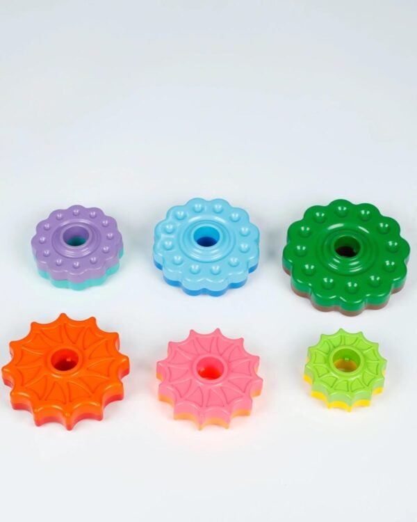 Spinning Stacking Toys, Rainbow Stacking Rings Baby Toy, Toddlers Toys Montessori Sensory Learning Toy for Girls and Boys Spin Wheel Toys for 1-3 Year Old - Image 5