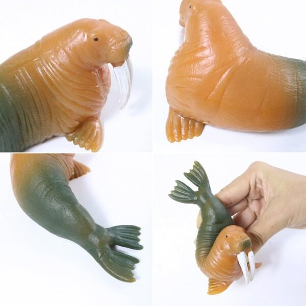 Amitasha Aquatic Animal Toy for Kids Realistic Walrus Fish Squishy Figurines Rubber Sea Animal Soft Squeeze Toy for Boys Girls Lookalike Ocean Creatures Educational Gift - Image 6