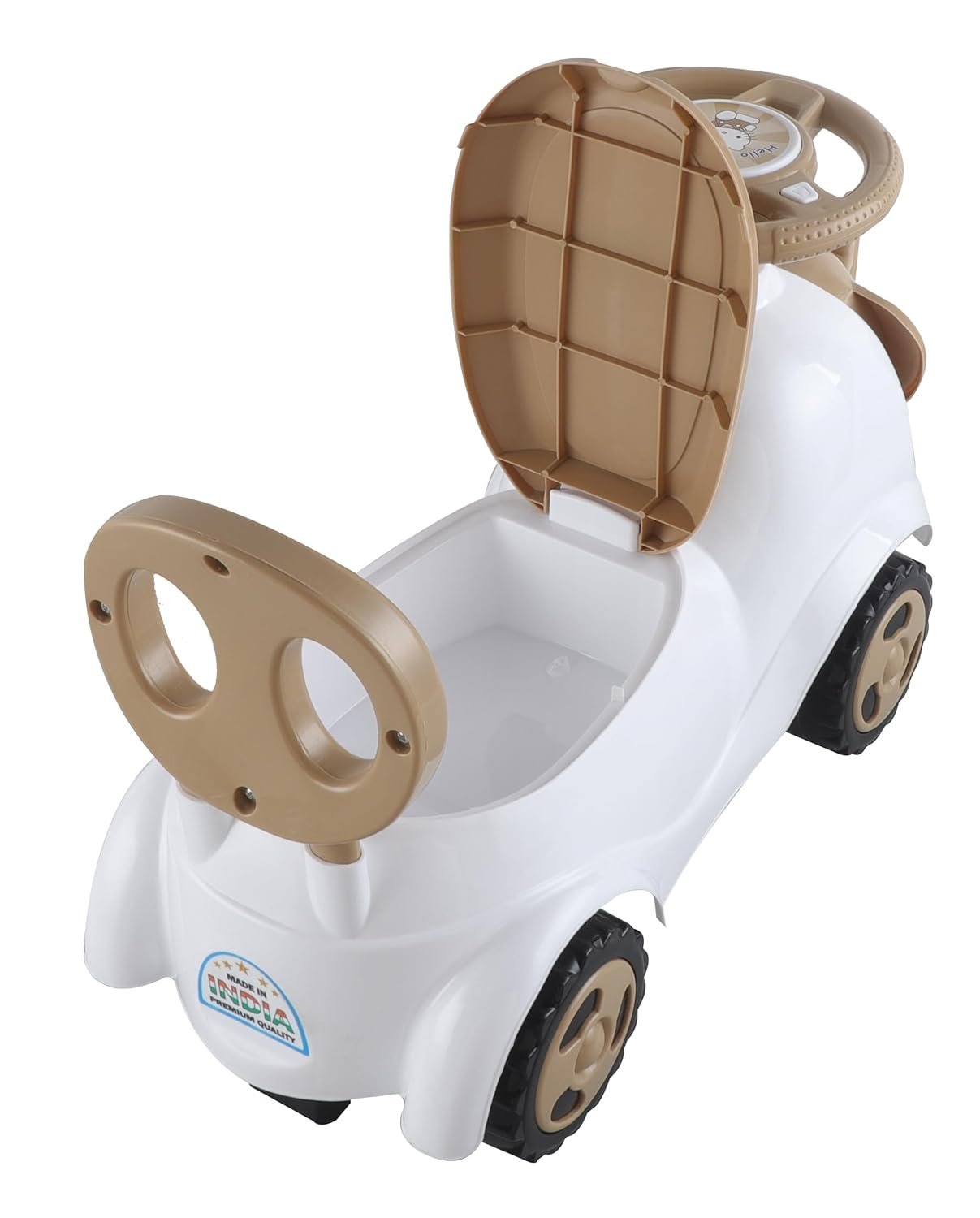 JoyRide Brown Elephant Ride-On Baby/Kids Ride for Boys & Girls 1-3 Years with Light Horn Storage Compartment (Brown) - Image 6