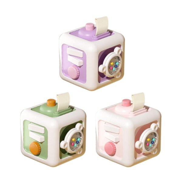 Toy Activity Cube Educational Toy Travel Sensory Toy for Toddlers 1-3 Boys Girls Purple - Image 6