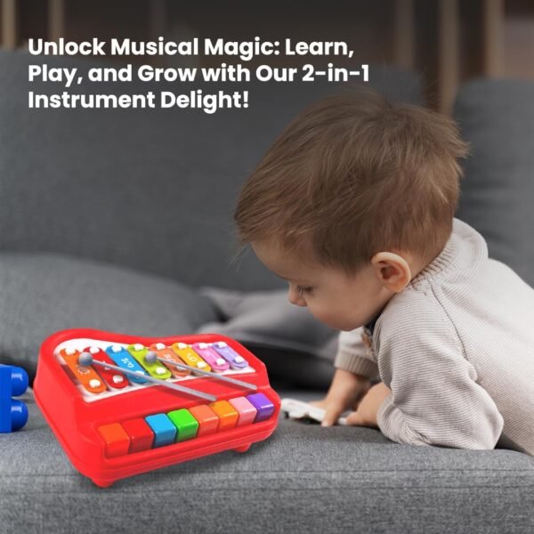 WizToy 2 in 1 Piano Xylophone for Kids (3 Month Warranty)| Musical Toys for Kids Aged 1-3 Years Old, Multicolored Keyboard, Preschool Educational Musical Learning Toy for Baby Girls Boys - Image 6