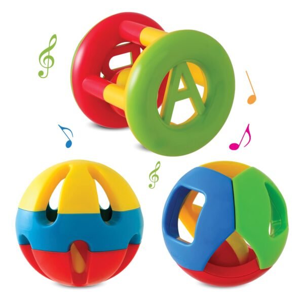 Little\'s Grab & Shake Rattles | Educational & Developmental Toys for Kids | Rattles for Baby | Baby Toys | 3 Piece Multi-Color Toddler Activity Toys | Infant & Preschool Kids Toys - Image 3