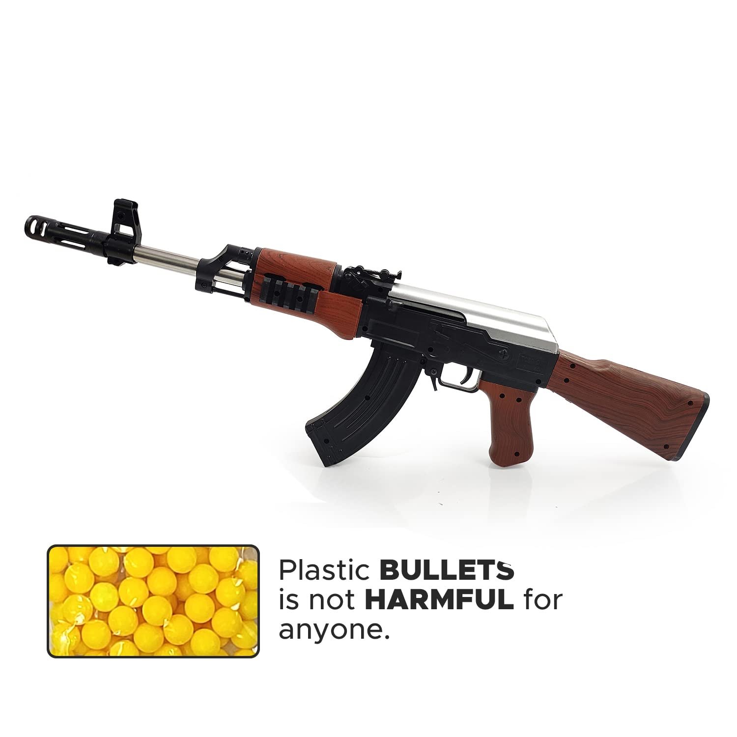 NHR AK47 Toy Gun with Laser Light with 500 Bullets 24-inch Long Shooting Gun for Kids 8+ Years - Image 5