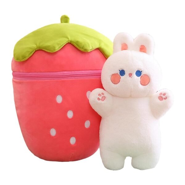 bnf® Cute Flip Strawberry to Animal Plush Toys Home Decorative for Boys Girls Kids 30cm Rabbit - Image 6