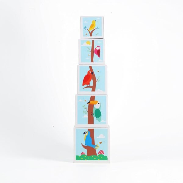 Cots and Cuddles 5 Layer Stacking & Nesting Cubes | Montessori Baby Stacking Toy | Educational & Learning Blocks for Toddlers | Compact & Travel-Friendly | Gift for 1-2 Year Old Boys & Girls - Image 5
