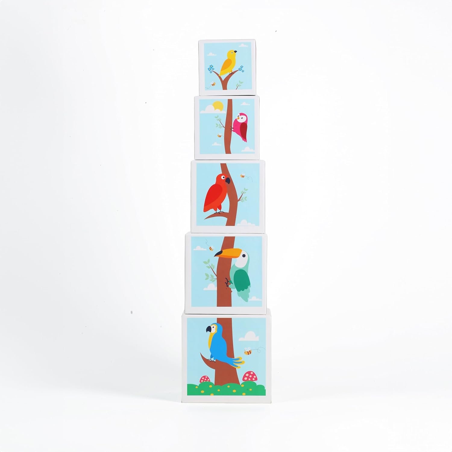 Cots and Cuddles 5 Layer Stacking & Nesting Cubes | Montessori Baby Stacking Toy | Educational & Learning Blocks for Toddlers | Compact & Travel-Friendly | Gift for 1-2 Year Old Boys & Girls - Image 5