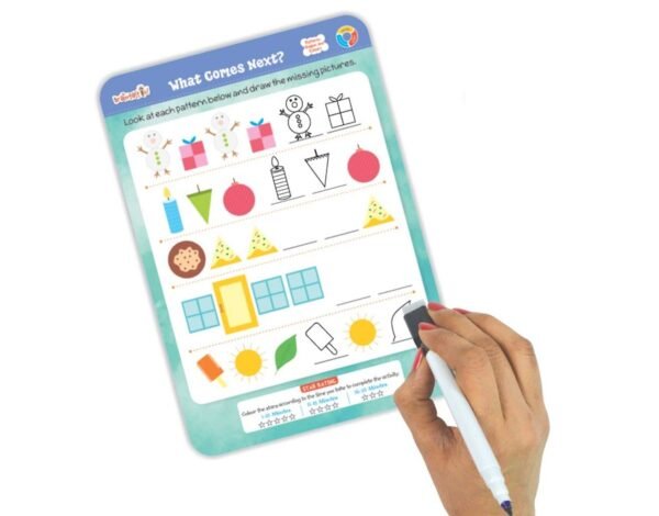 Braintastic Educational Game/Toys: Shapes, Pattern & Colors Reusable Activity Sheet for Kids (3-6 Years) with Free Puzzle - Image 3