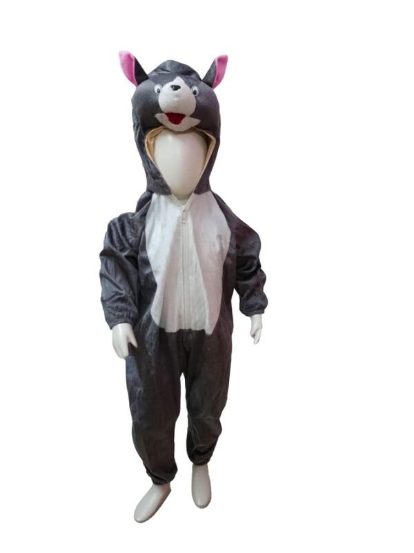 BookMyCostume Grey Cat Cartoon Kids Fancy Dress Costume