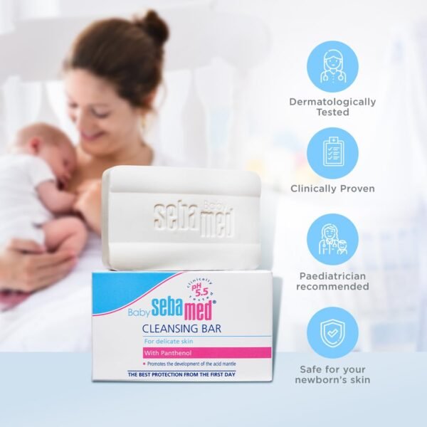 Sebamed Baby Cleansing Bar 150 gm|pH 5.5 |Newborn bathing|Soap Free|Tear Free| - Image 5