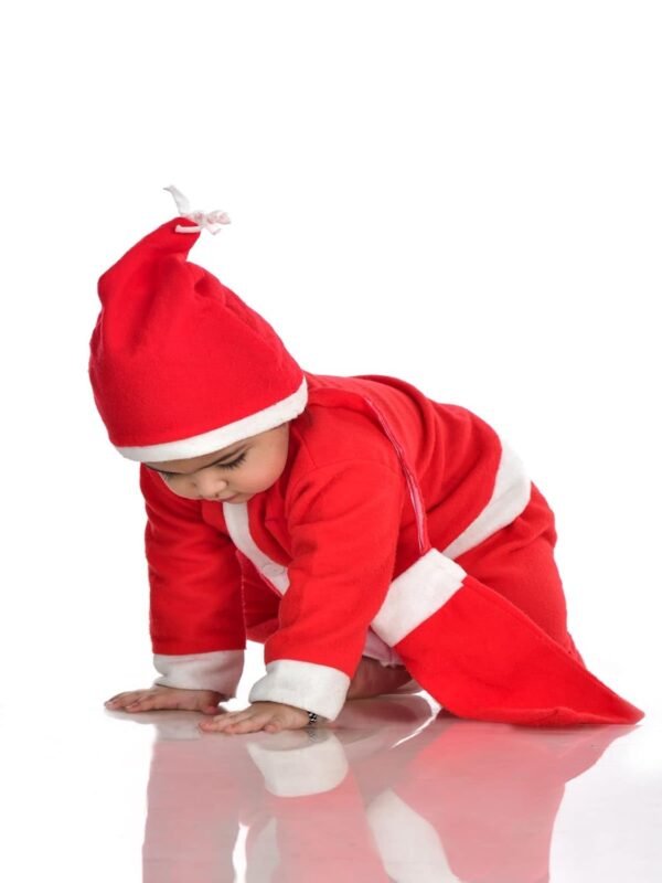 BookMyCostume Santa Claus Dress Set of 4 (Jacket, Bottom, Bag, & Cap) Kids & Adults Christmas Costume - Image 3