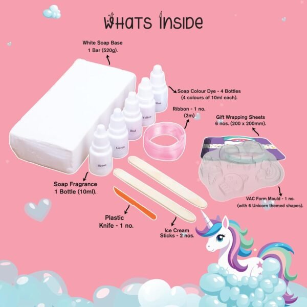 Handycrafts Funskool Unicorn Soap Making Kit, DIY for Kids, Scented Soaps, Arts and Craft Kit, Ages 5 Years and Above, Multicolour - Image 3