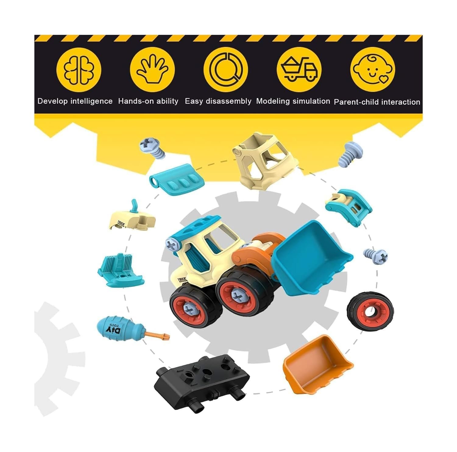 DIY Take-Apart Cars & Trucks: Construction Digger Sand Toys for Kids 3-8 | Gifts & Birthday Presents (Sky Blue) - Image 3