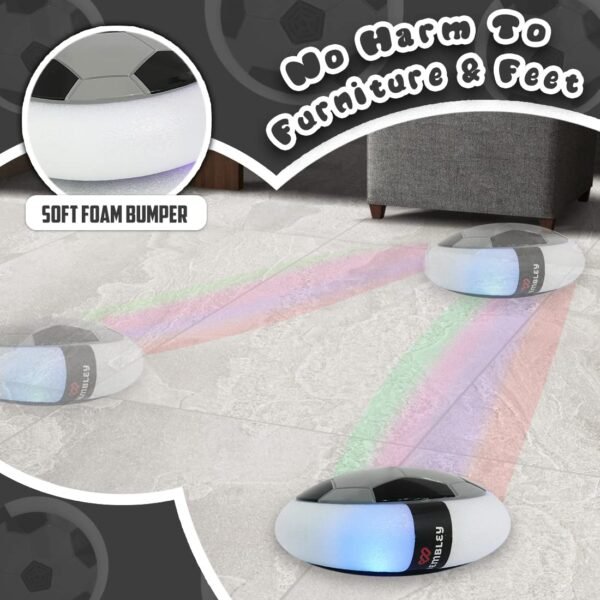 Wembley C-Type USB Rechargeable Battery Powered Hover Football Indoor Electric Floating Hover Ball Soccer | Smart Air Football | Fun Game for Kids Toys for Boys and Girls - Grey - Image 2