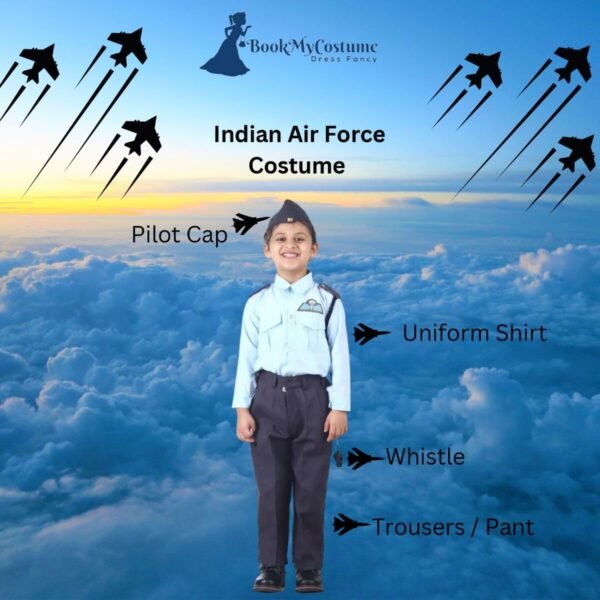 BookMyCostume Indian Air Force Defense Pilot Uniform Kids Fancy Dress Costume - Blue 3-4 years - Image 5