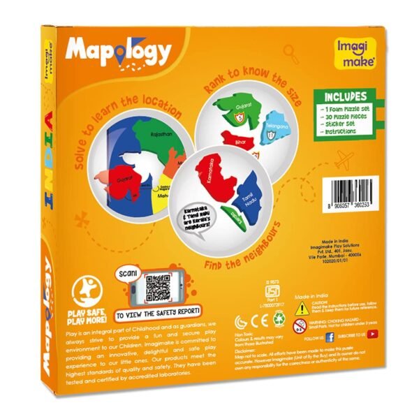 Imagimake Mapology India Map Puzzles - Geography for Kids - Learning & Educational Toys - Puzzles for Kids Ages 4-8 - Gift for 4, 5, 6, 7, 8 Year Old Boys & Girls - Image 6