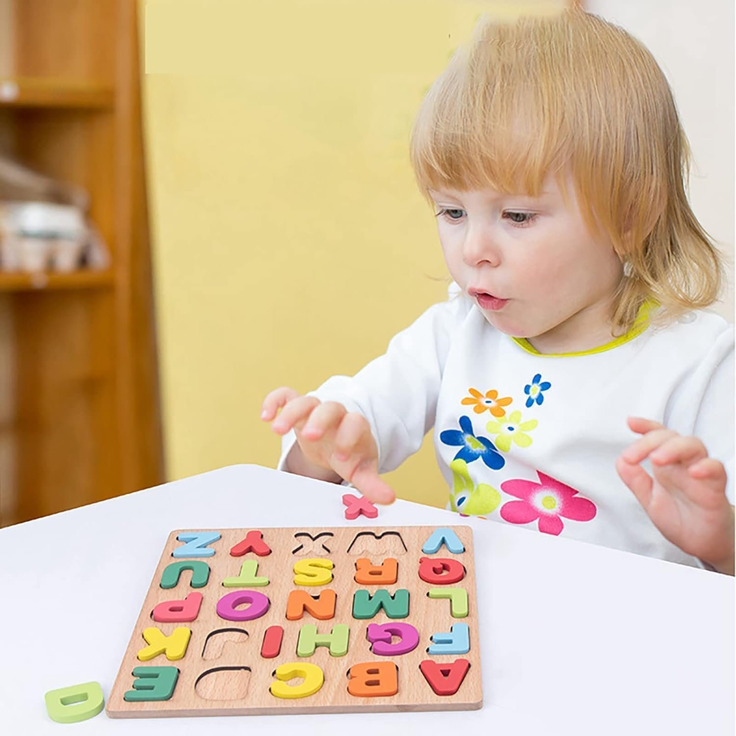 Desi Bazaar & co Wooden Puzzle Set - Shapes & Numbers Educational Toy | Learning Board for Toddlers & Preschoolers | Safe Non-Toxic Wood | Durable Perfect for Kids Aged 3-5 Years - Image 4