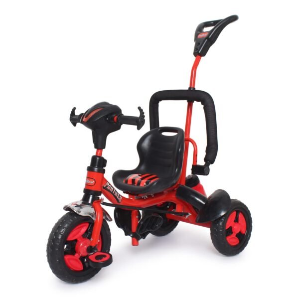 Fun Ride Kid\'s Tricycle Panther 2in1 for 1 to 5 Years - Plug and Play Baby Trike with Music and Lights with Removable Parental Control Handle - Red (Weight - Upto 25 Kg)