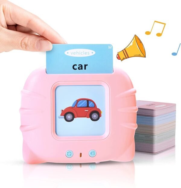 Generic Toys for 1-5 Years Old: 112 Talking Baby Flash Cards, Pink, 224 Words, Autism Toys, Speech Therapy, Everyday Concepts, Large Plastic Cards, Unisex, Pastel/Pink