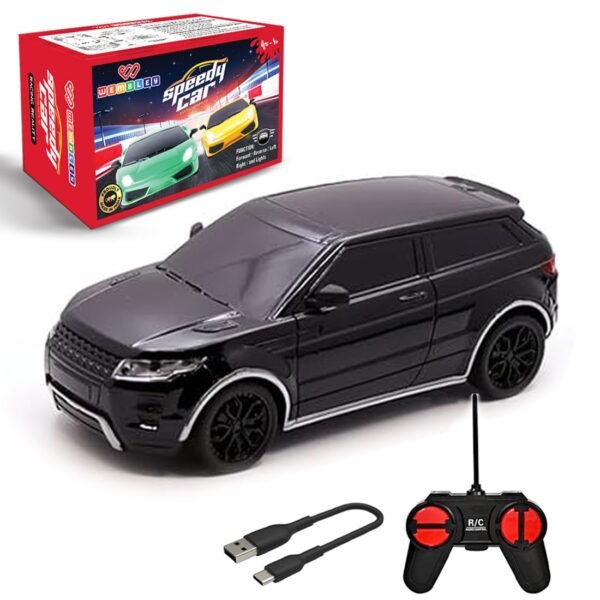 Wembley RC Car Rechargeable Remote Control Car for Kids Mini 1:24 Scale High Speed Racing Car - Black - Image 2