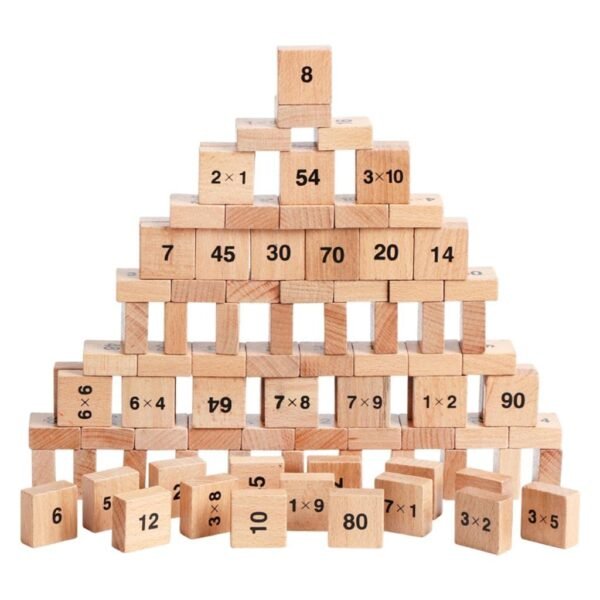 Lyla Wooden 99 Multiplication Math Blocks Learning 4-7 Years Old Boys Girls