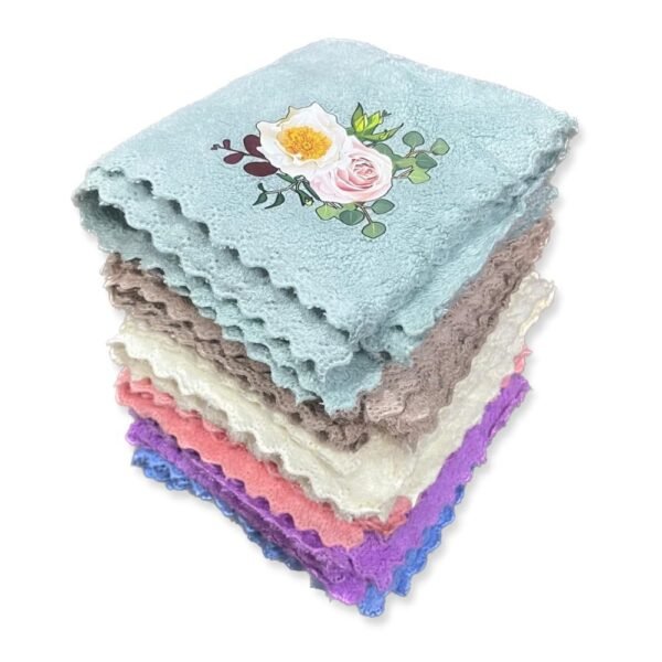 Face Towel/Handkerchief/Rumal Microfiber Small Size -Pack of 12 Pieces - Soft and Super Absorbent Face Towels for Women\'s, Kids and Newborn Babies - 25x25 CM - 1 Dozen