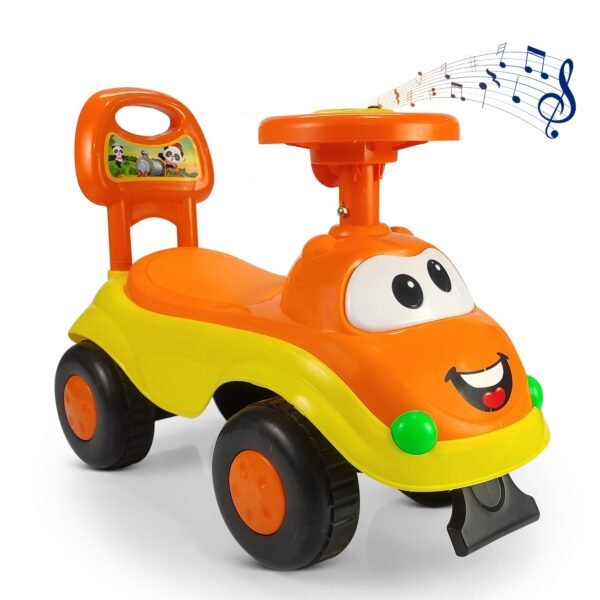 NHR Magic Rider Push Car Ride-On for Kids with Fun, Safe, and Entertaining Ride Music 1-3 Year (Orange)