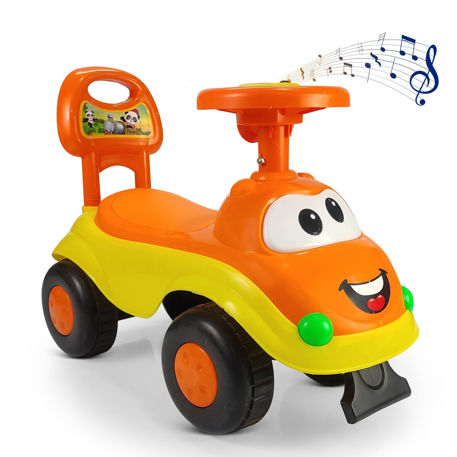 NHR Magic Rider Push Car Ride-On for Kids with Fun, Safe, and Entertaining Ride Music 1-3 Year (Orange)