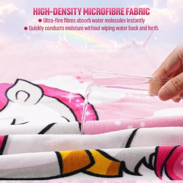 TONY STARK Poncho Towel for Kids, Beach Towel with Hoodie, 60x60cm Travel Towel for 1-7 Years Girls and Boys, Soft Microfiber Sleeved Poncho (Dream Princes) - Image 6