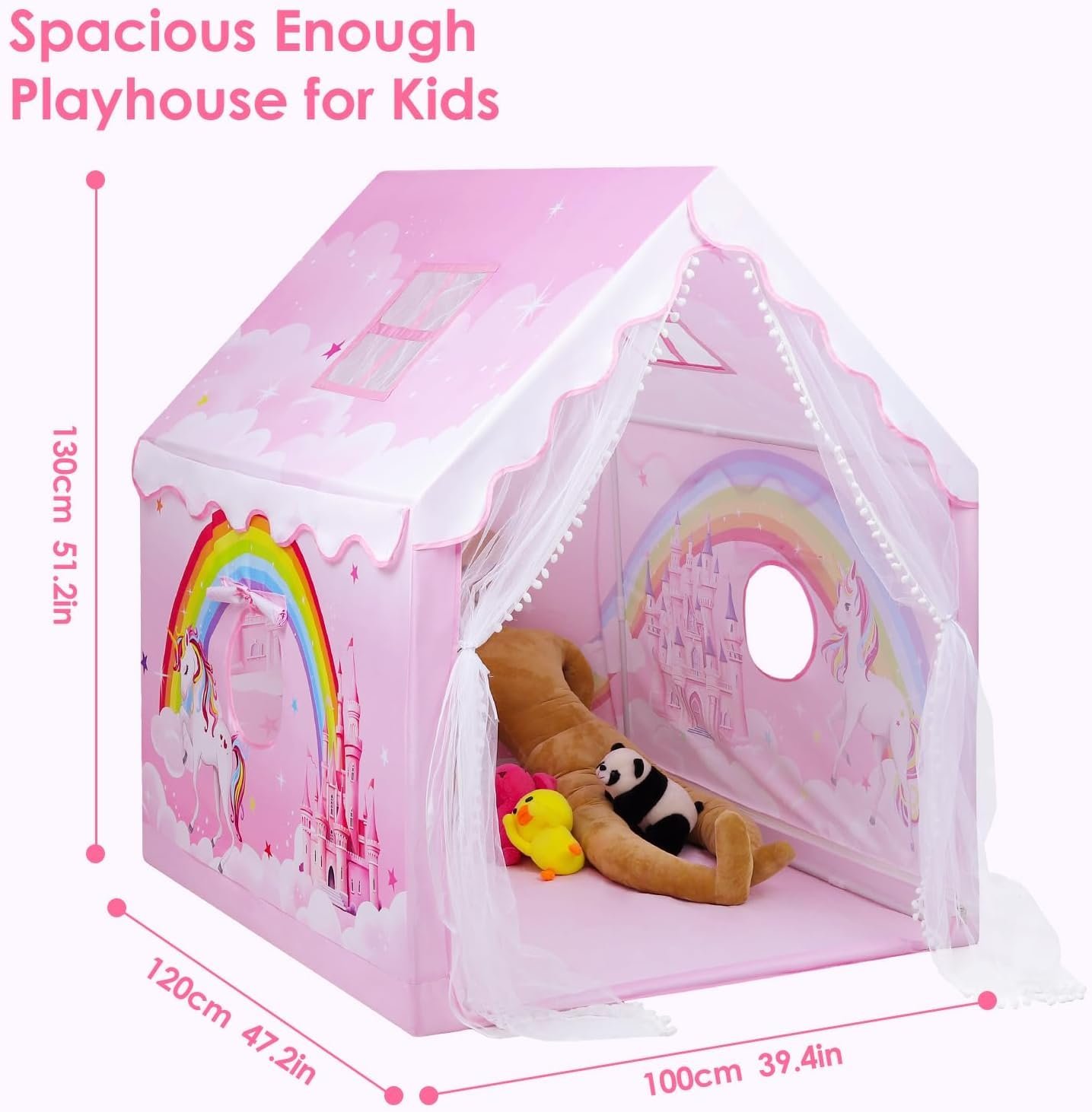 Colorfull and Extremely Light Weight Indoor and Outdoor Kids Play Tent House for 3-8 Years Old Kids Girls and Boys (RNBW-89) - Image 3