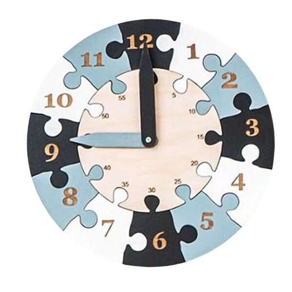 bnf® Wooden Clock Learning Puzzle with Numbers for Girls Boys Baby Children Blue Baby | Toys for Baby | Developmental Baby Toys