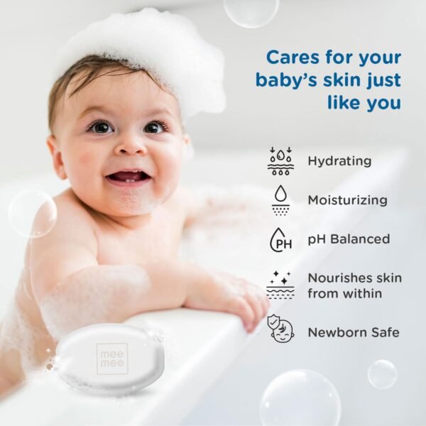Mee Mee Baby Soap Nourishing Bathing Bar with Chamomile & Olive |Ph Balanced Dermatologist-Approved for Gentle Baby Skin, Tear-Free Formula, Natural Extracts | 75g (Pack of 3) - Image 2